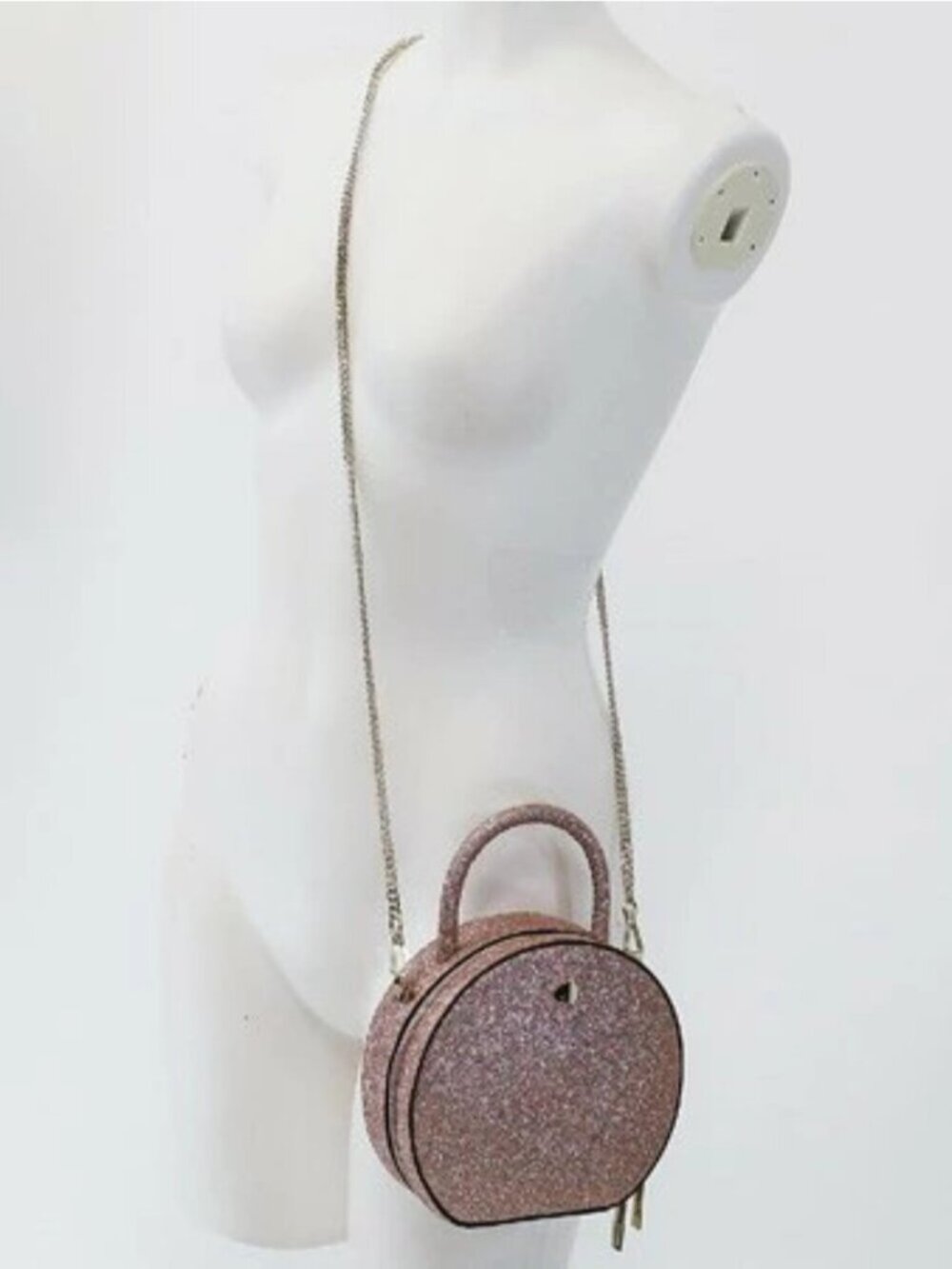 Kate Spade Andi Glitter Mini Chain Canteen Crossbody Bag Pink
